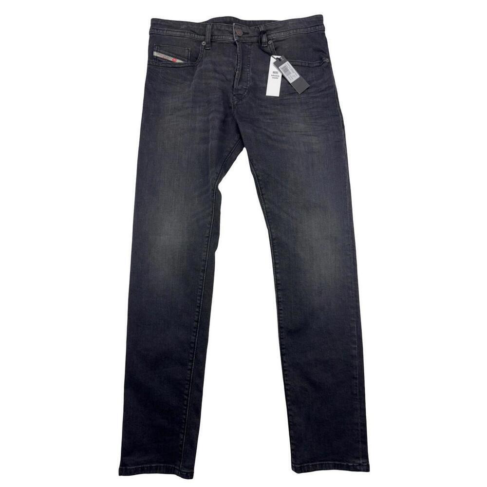 Diesel RM043 Buster Tapered Leg Jeans Dark Black Wash Denim Size 32 x 32